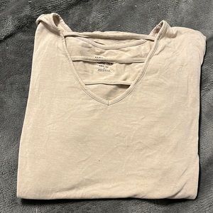 Beige Soft Mossimo Tee with Crossed Neckline